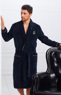 Домашний халат мужской Laete 11007-3 синий 3XL