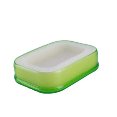 Мультифункциональная губка мыльница в пластиковой коробке, зелёный, Blonder Home BH-ASH-04