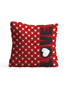 Декоративная подушка флис 35х35 см Love красная Sfer.Tex