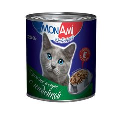 Влажный корм для кошек MonAmi Delicious , индейка, 250г