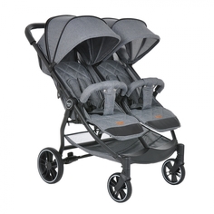 Коляска для двойни Pituso Duocity колеса PU Dark Grey/Темно-серый