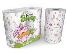 Полотенца бумажные "Кролик", Kartika Collection, 2-х слойные, 2 рул/70 л, World Cart