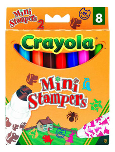 Цветные смываемые фломастеры - 8 шт + мини-штампы Домашние животные Crayola