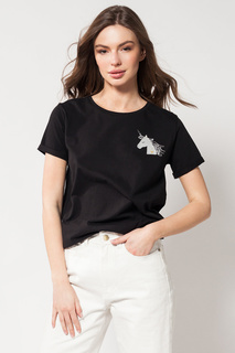 Футболка женская Vilatte D49.715 черная 56