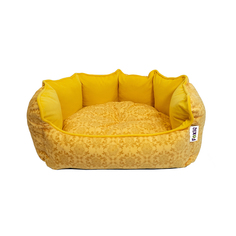 Лежанка для собак Foxie Home Vintage велюр 53x46x14см желтый