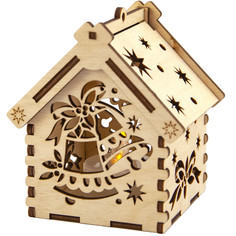 Домик рождественский с подсветкой. Колокольчики Символик