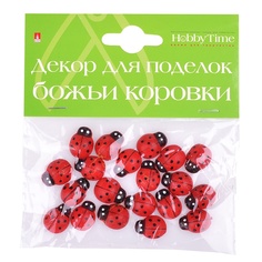 Декор из дерева, крашеный Божьи коровки №12 , 12x15 мм Альт 2-363/12