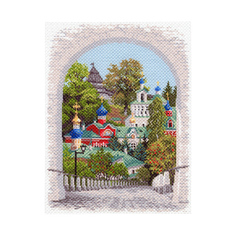 Канва с рисунком Матренин посад Псково-Печерская лавра 37*49см 1644