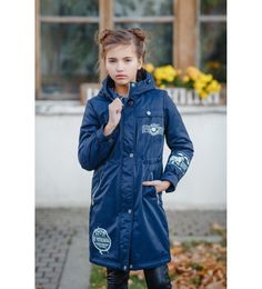 Пальто для девочек Duwali цв. синий р-р. 140