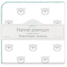 Фланелевая пеленка Adam Stork Premium Cotton Turquoise Bears