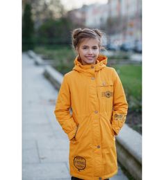 Пальто для девочек Duwali цв. желтый р-р. 140