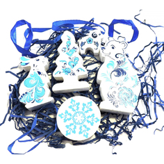 Набор елочных игрушек Томик Зимние узоры 2016-1 10 см 5 шт.