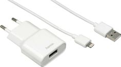Сетевое зарядное устройство HAMA H-119478, USB, 8-pin Lightning (Apple), 2.4A, белый