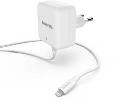Сетевое зарядное устройство HAMA H-183318, 8-pin Lightning (Apple), 3A, белый