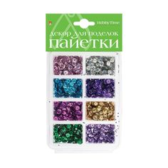 Декор для поделок Пайетки цветные, голографические №28 , 6 мм, 8 цветов Альт 2-417/04