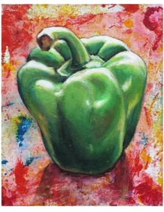 Картина стразами "Зеленый перец" (АЖ-1381) Алмазная живопись