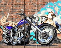 Набор для рисования по номерам по дереву "Байк" (40x50 см) Flamingo