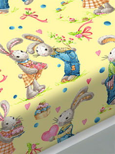 Простынь Сказка -Зайчики- 150х215 см 1,5-спальная