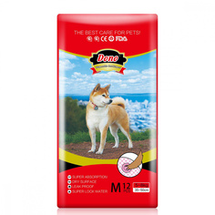 Подгузники для животных DONO NEW STYLE PET DIAPER одноразовые впитывающие размер M, 12шт