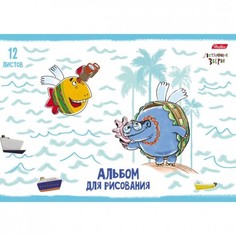 Альбом для рисования. Hatber. 12 листов. А4. На скобе. Серия Летающие звери