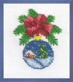 Набор для вышивания бисером Klart "Новогодний шарик с домиком", арт. 8-047