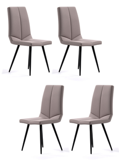Комплект стульев (4 шт.), СтолБери, Dans, искусственная кожа бежевая, металлокаркас
