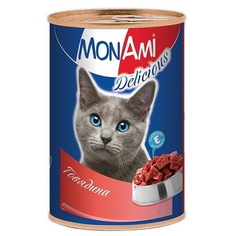 Влажный корм для кошек MonAmi Delicious , говядина, 20шт, 350г