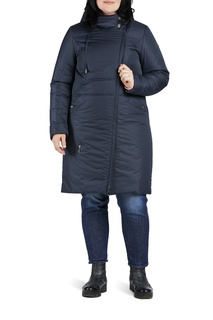 Утепленное пальто женское D`imma 2027 темно-синее 46-170