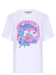 Футболка хлопковая с принтом Stella Mccartney