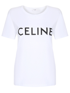 Футболка хлопковая с логотипом CÉline