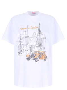 Футболка хлопковая с принтом Naumi