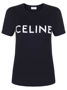 Футболка хлопковая с логотипом CÉline