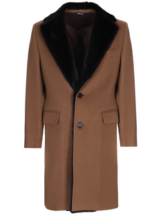 Пальто кашемировое с мехом Colombo