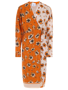 Платье шелковое с принтом Erika Cavallini