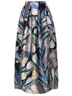 Объемная юбка с принтом Rochas