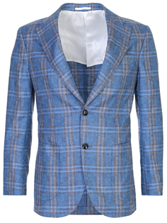 Пиджак из шелка и кашемира в клетку Barba