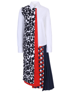 Платье хлопковое с принтом Victoria Beckham