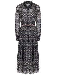 Платье шелковое с принтом Victoria Beckham