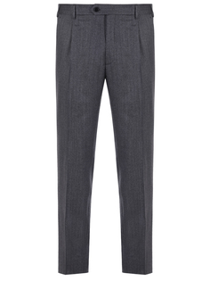 Брюки шерстяные с защипами Brioni