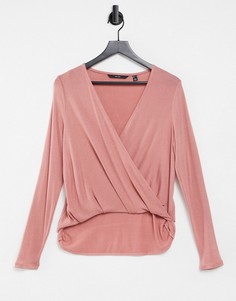 Розовый топ с запахом Vero Moda-Розовый цвет