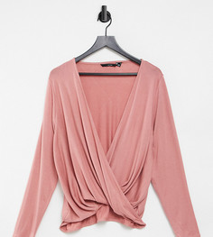 Розовый топ с запахом Vero Moda Curve-Розовый цвет