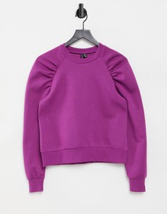 Фиолетовый свитшот со сборками на плечах Vero Moda-Сиреневый