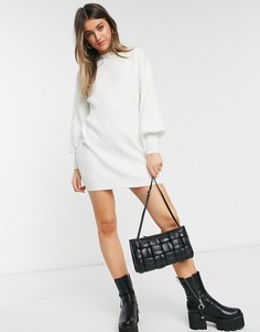 Кремовое платье мини в рубчик ASOS DESIGN-Кремовый