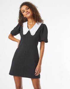 Черное платье мини с воротником Miss Selfridge-Черный цвет