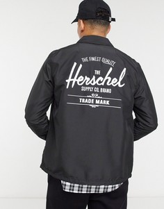 Спортивная куртка на пуговицах с кулиской и логотипом Herschel Supply Co-Черный цвет