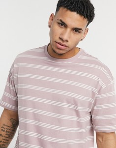 Полосатая футболка в стиле oversized розового цвета New Look-Розовый цвет