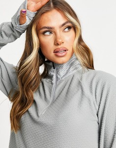 Серый топ с короткой молнией Nike Running