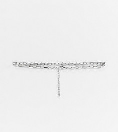 Эксклюзивное серебристое ожерелье-чокер в виде цепочки DesignB London-Серебристый