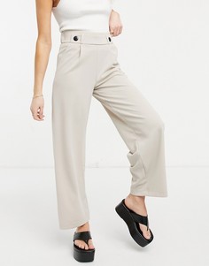 Светло-бежевые брюки из джерси с широкими штанинами JDY-Серый