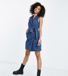 Синее джинсовое платье мини без рукавов Vero Moda Tall-Голубой